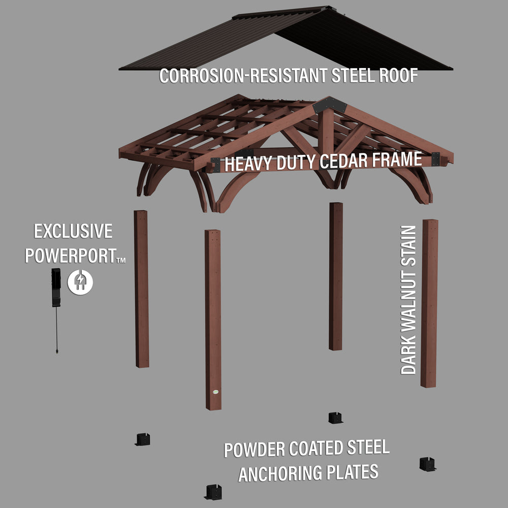Load image into Gallery viewer, 12x10 Arlington Gazebo Exploded View
