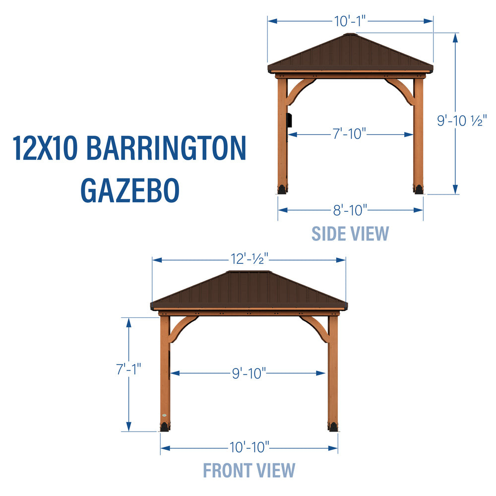 12x10 Barrington Gazebo Dimensions