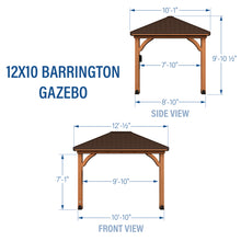 Load image into Gallery viewer, 12x10 Barrington Gazebo Dimensions
