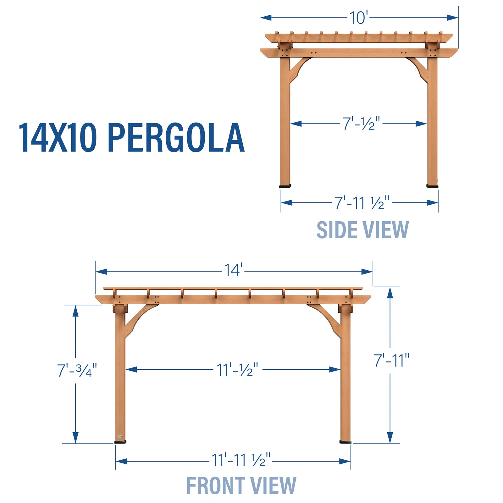Load image into Gallery viewer, 14x10 Pergola Diagram
