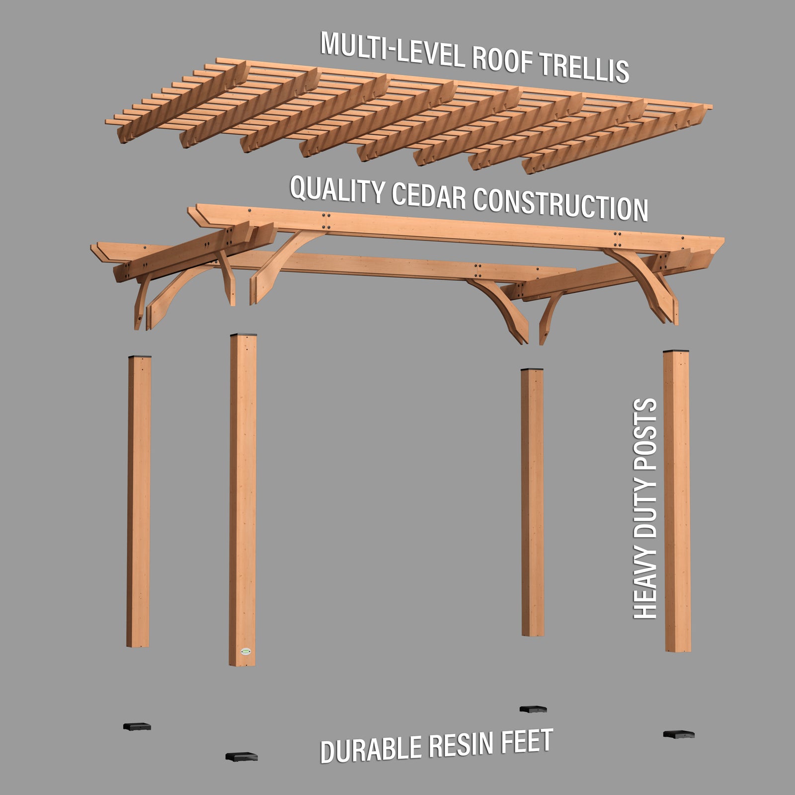 Load image into Gallery viewer, 14x10 Pergola Exploded View
