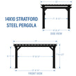 
                            
                              Load image into Gallery viewer, 14x10 Stratford Traditional Steel Pergola Diagram
                            
                          