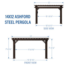 Load image into Gallery viewer, Ashford 14x12 Steel Pergola Dimensions
