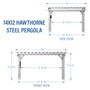 Load image into Gallery viewer, 14x12 Hawthorne Pergola Dimensions
