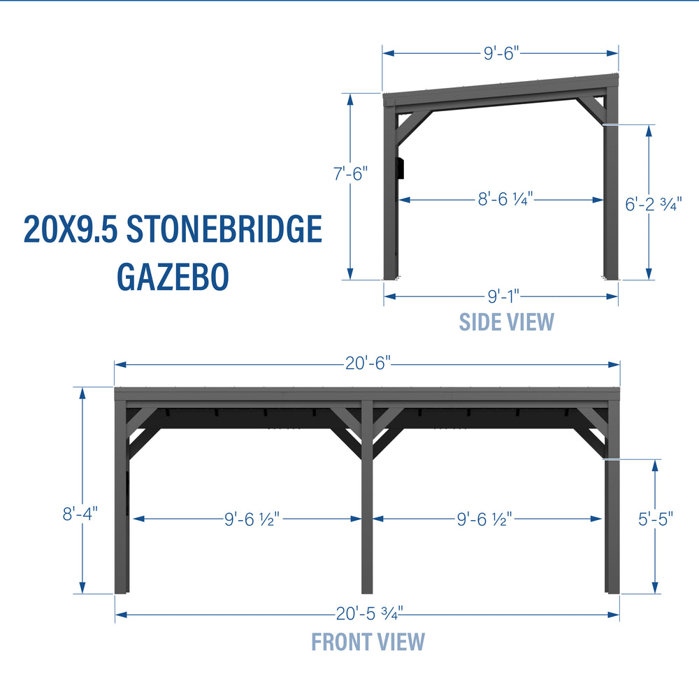 20x9.5 Stonebridge Gazebo Dimensions