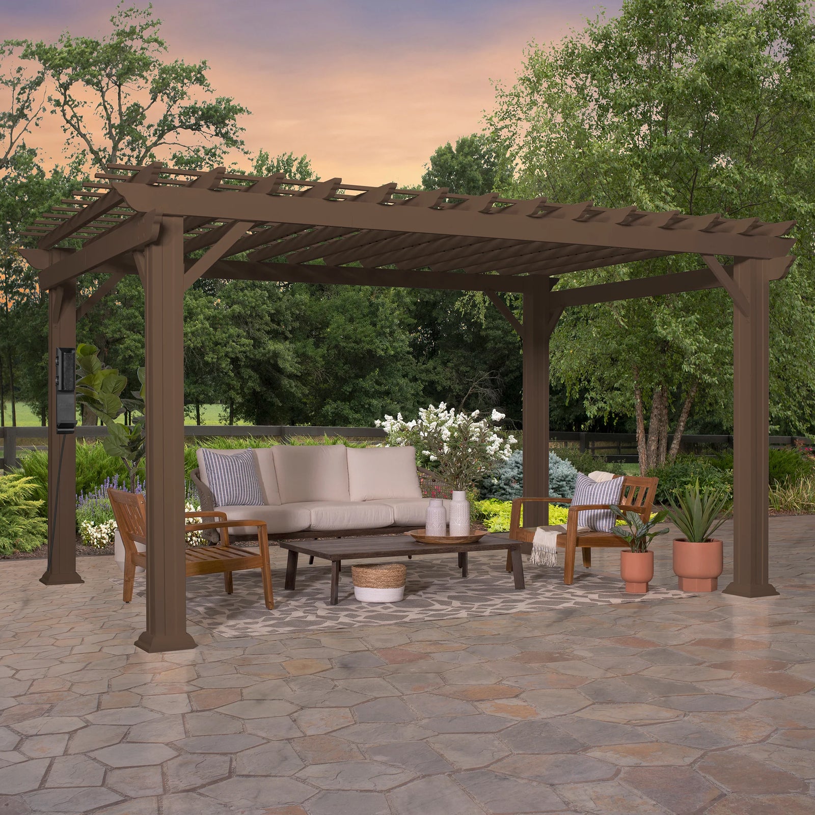 Load image into Gallery viewer, 14x12 Ashford Traditional Steel Pergola With Sail Shade Soft Canopy
