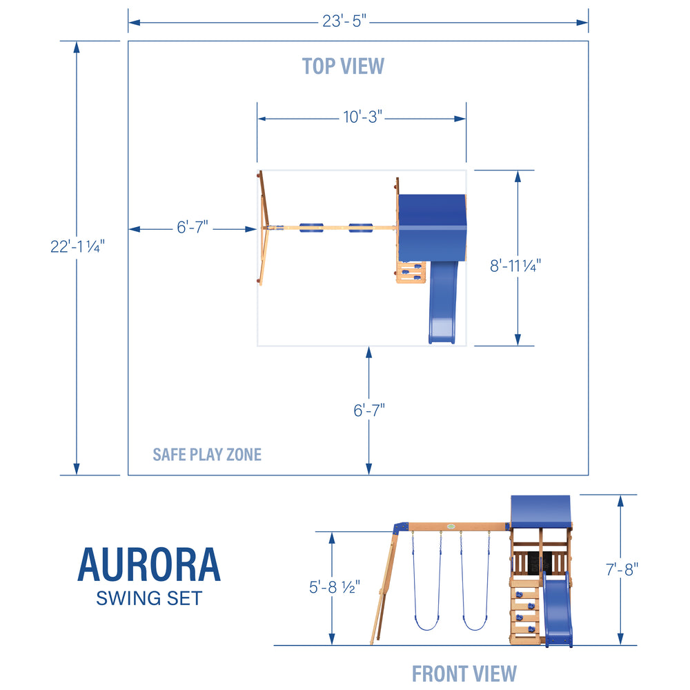 Aurora Wooden Swing Set Diagram