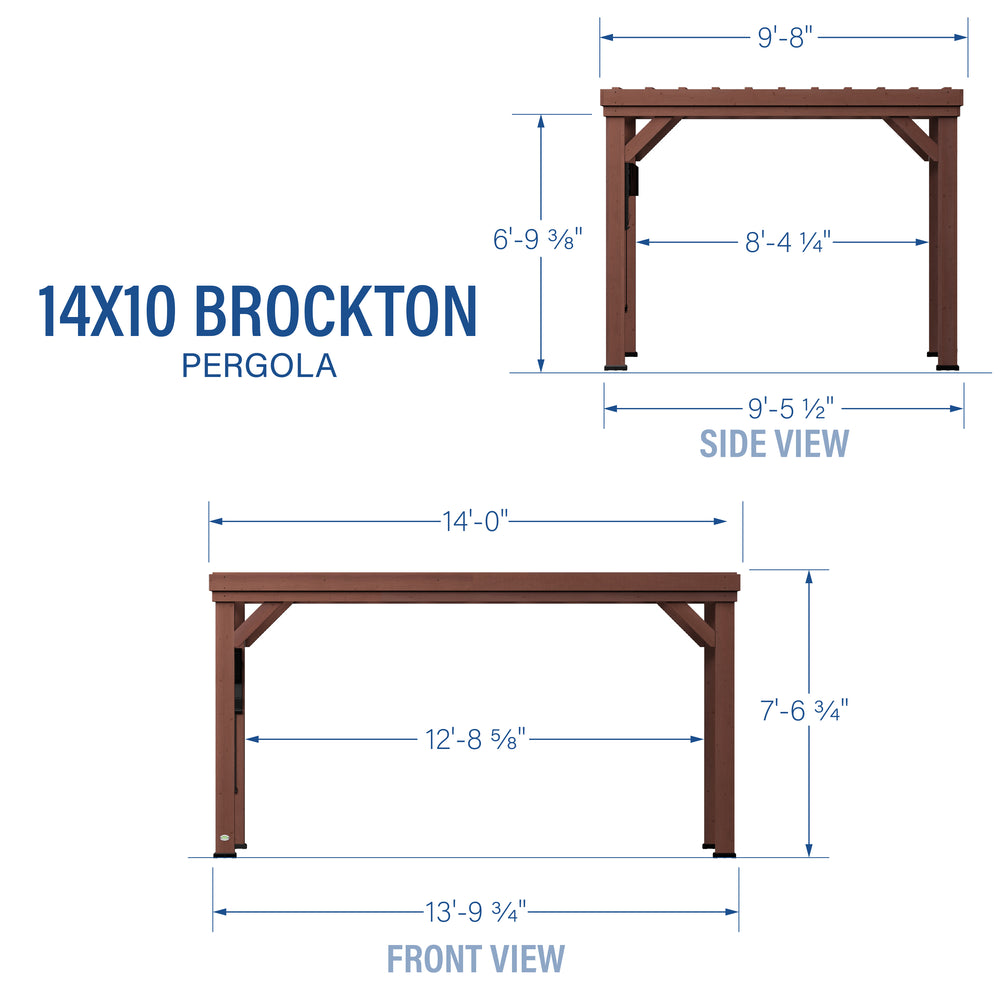 14x10 Brockton Pergola Dimensions