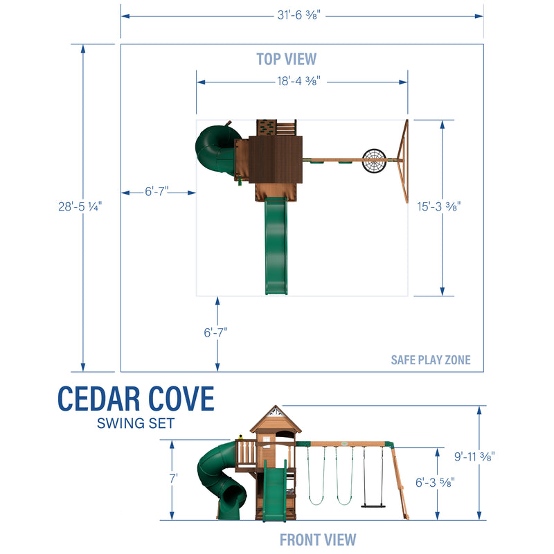 Cedar Cove Swing Set specifications