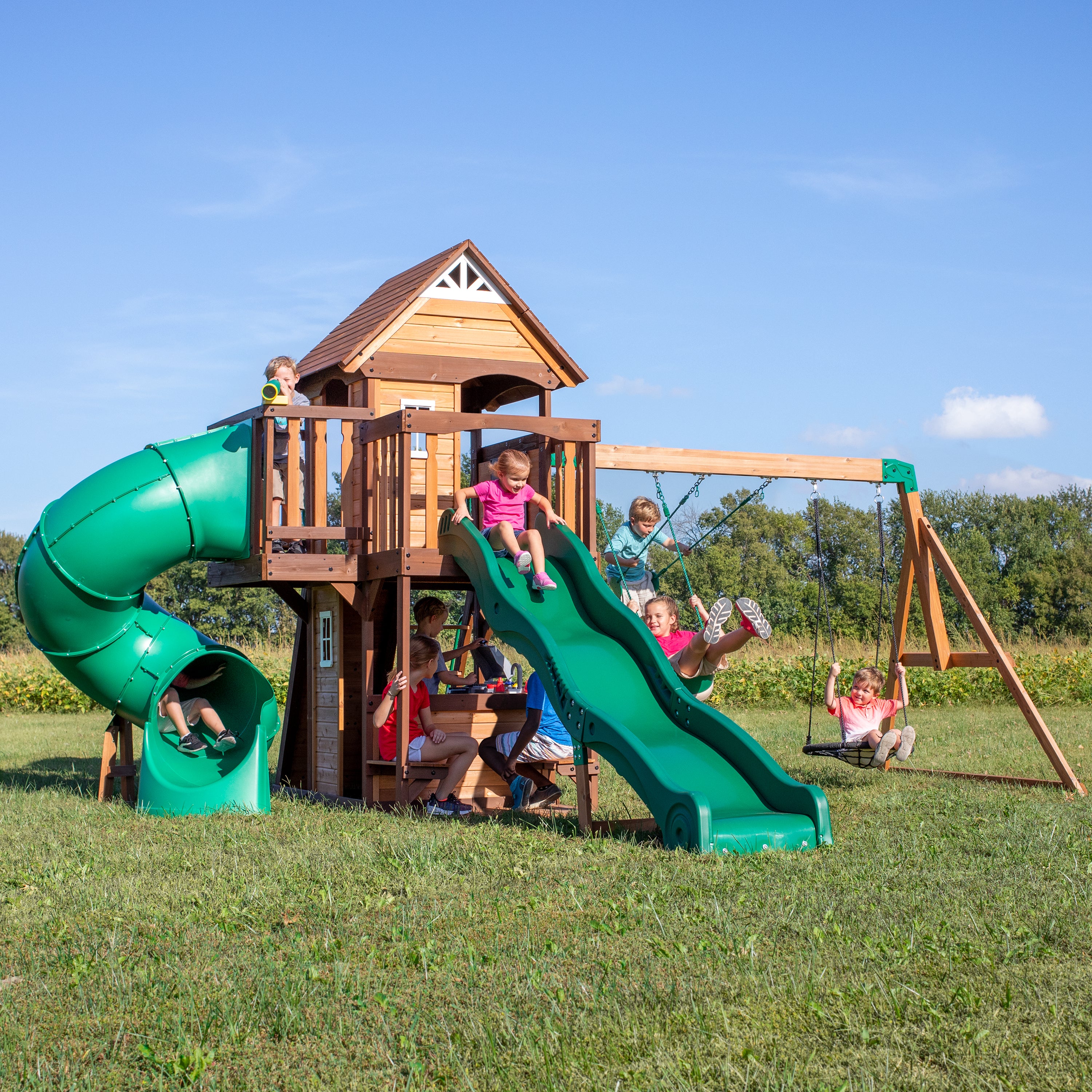 Unveiling the Delightful Monticello Cedar Swing Set from Backyard Discovery