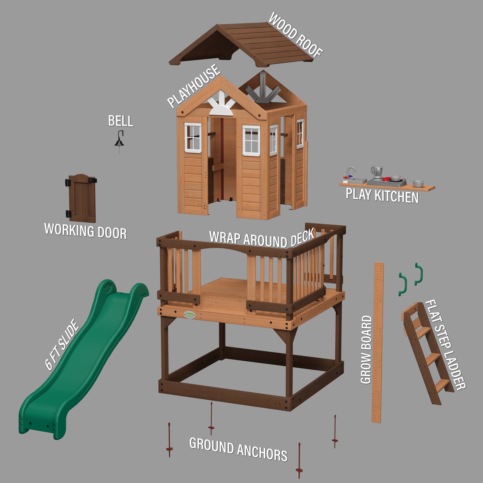 Load image into Gallery viewer, Echo Heights Playhouse Exploded View
