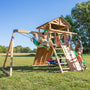 Load image into Gallery viewer, Children playing on wooden swing set
