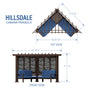 Load image into Gallery viewer, Hillsdale Traditional Steel Cabana Pergola Dimensions
