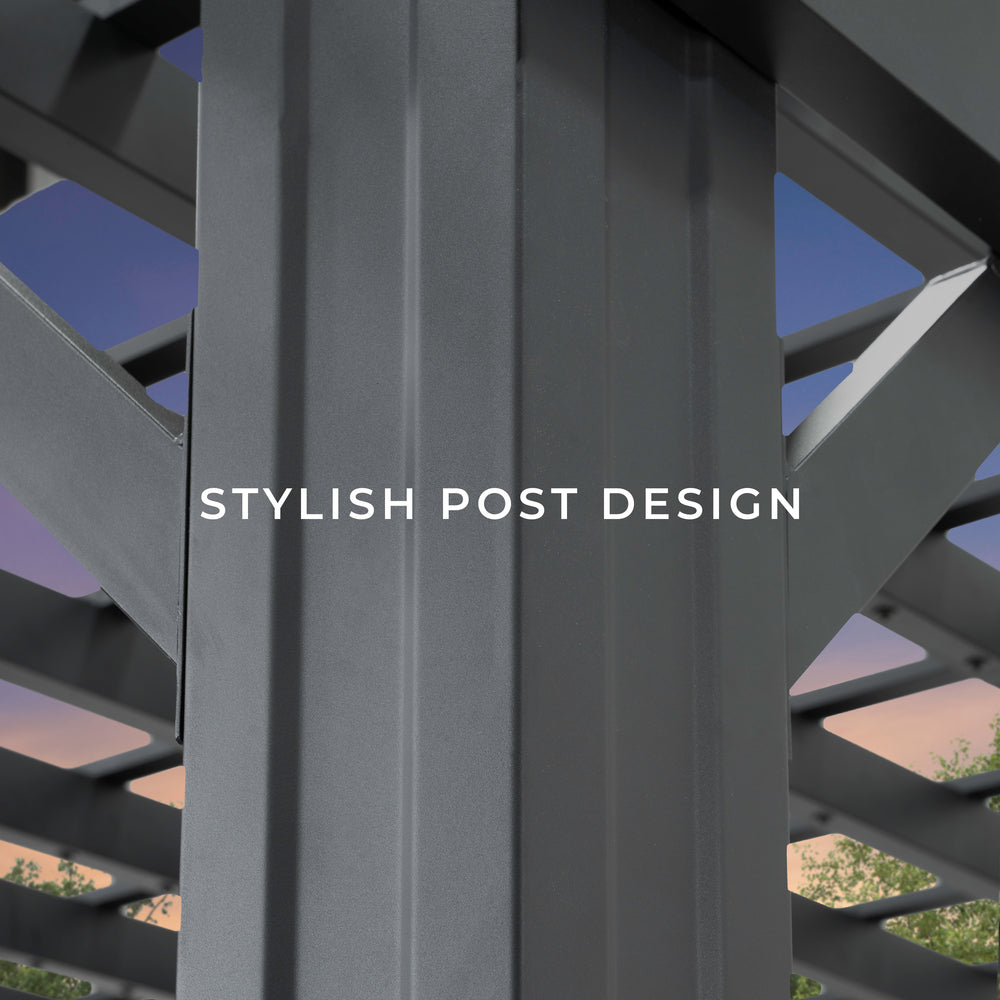 Stylish steel pergola post design