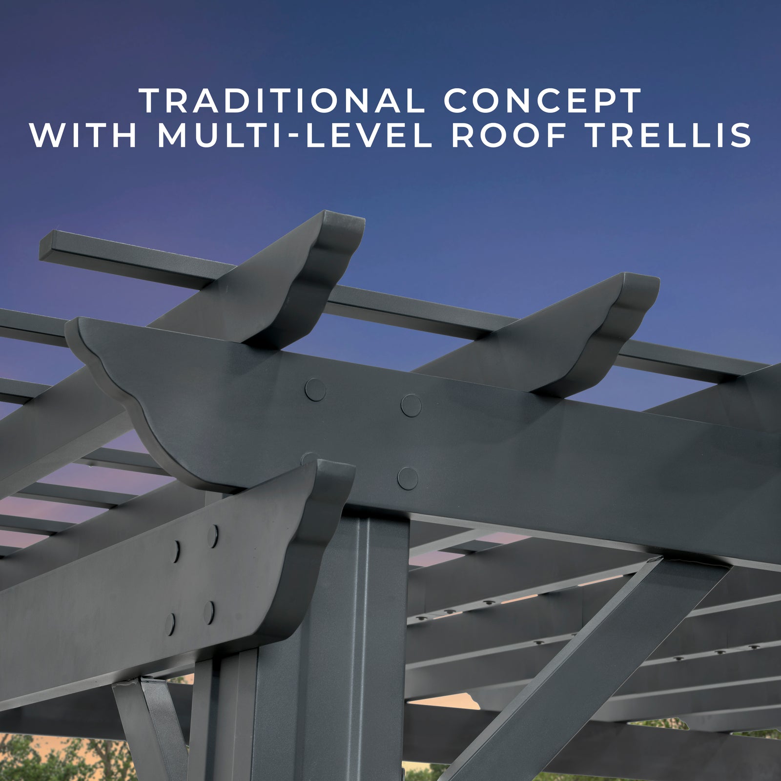 Load image into Gallery viewer, Tradtional concept with multi-level roof trellis
