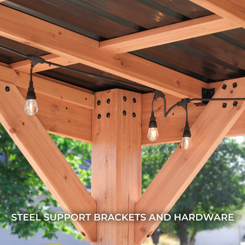 Load image into Gallery viewer, Arcadia Wooden Gazebo - Steel Support brackets and hardware
