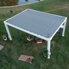 Load image into Gallery viewer, 16x12 Windham Modern Steel Pergola Top View With Sail Shade Soft Canopy
