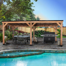 Load image into Gallery viewer, 20x9.5 Arcadia wooden Gazebo poolside
