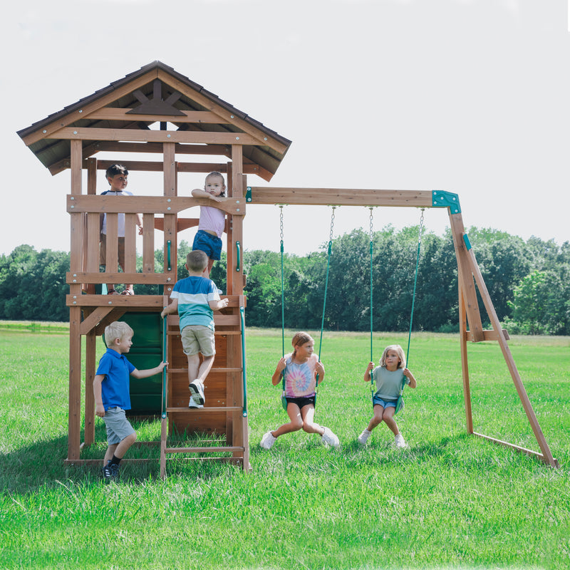 Lightning Ridge Outdoor Wooden Swing Set