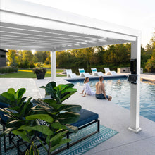 Load image into Gallery viewer, 14x10 Windham Modern Steel Pergola With Sail Shade Soft Canopy
