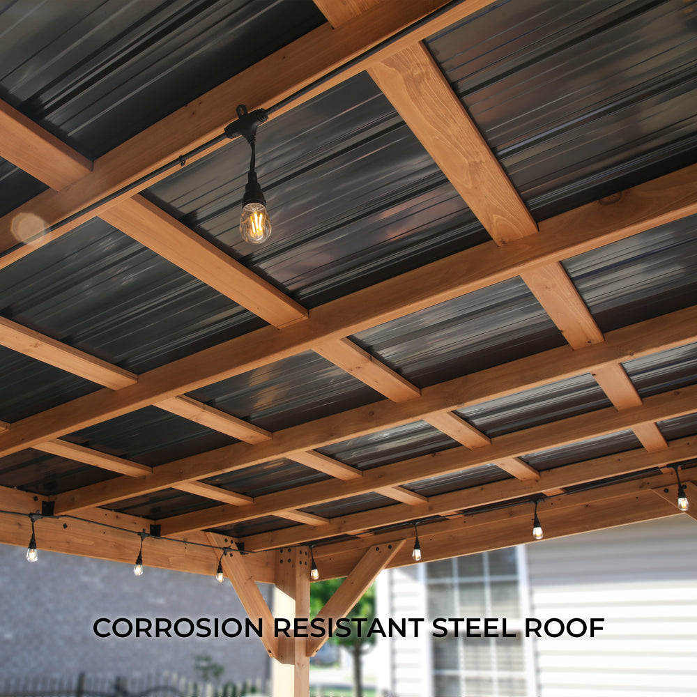 20x9.5 Arcadia Gazebo Inside corrosion resistant steel Roof