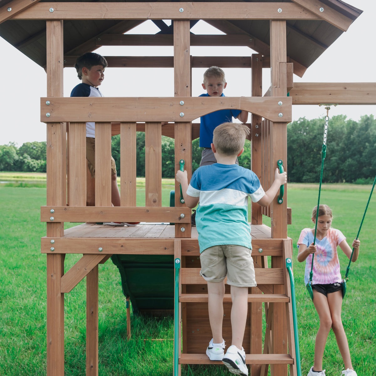 Lightning Ridge Outdoor Wooden Swing Set