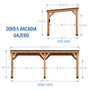 Load image into Gallery viewer, 20x9.5 Arcadia Gazebo Dimensions
