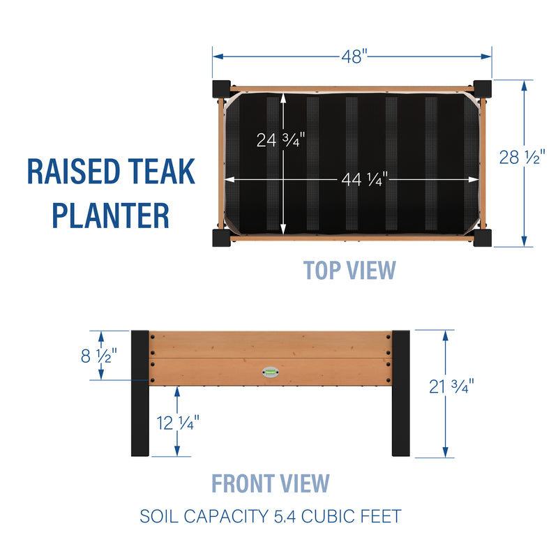 Raised Planter 100% Authentic Teak Wood specifications