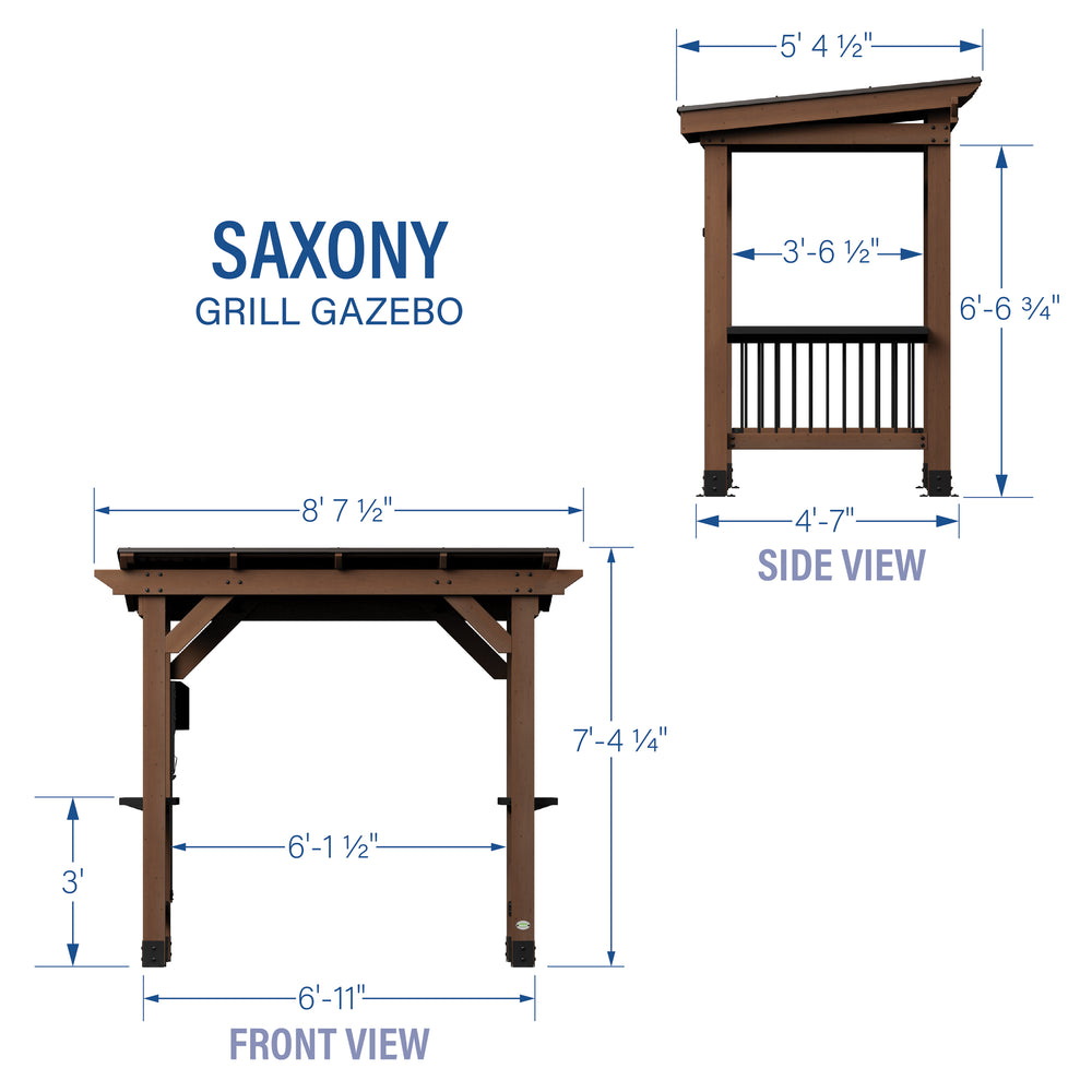 Load image into Gallery viewer, Saxony Grill Gazebo Diagram
