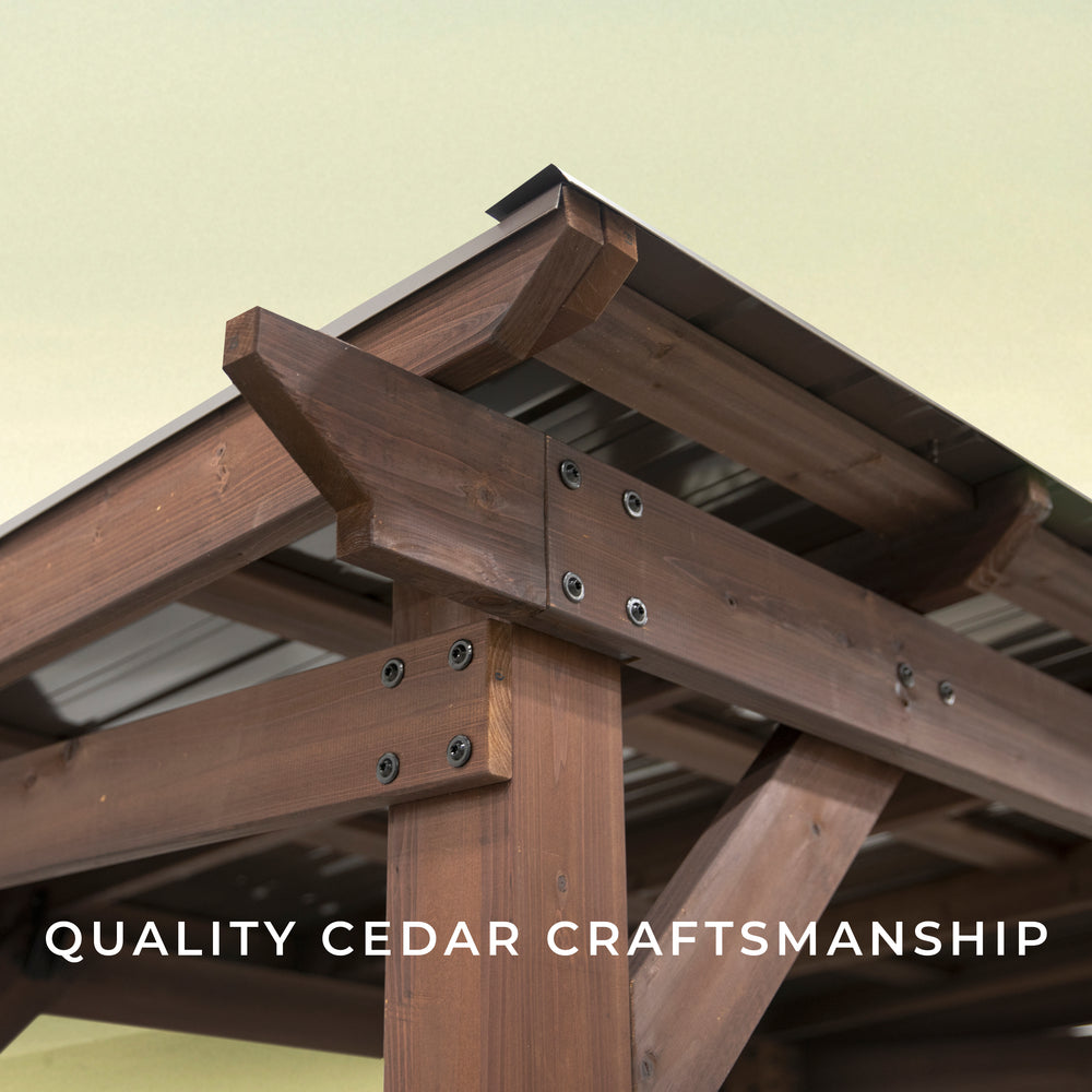 Load image into Gallery viewer, Saxony Grill Gazebo Corner - quality cedar craftsmanship
