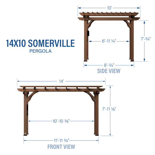 Somerville 14x10 Pergola Diagram