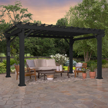 Load image into Gallery viewer, 14x12 Stratford Traditional Steel Pergola With Sail Shade Soft Canopy
