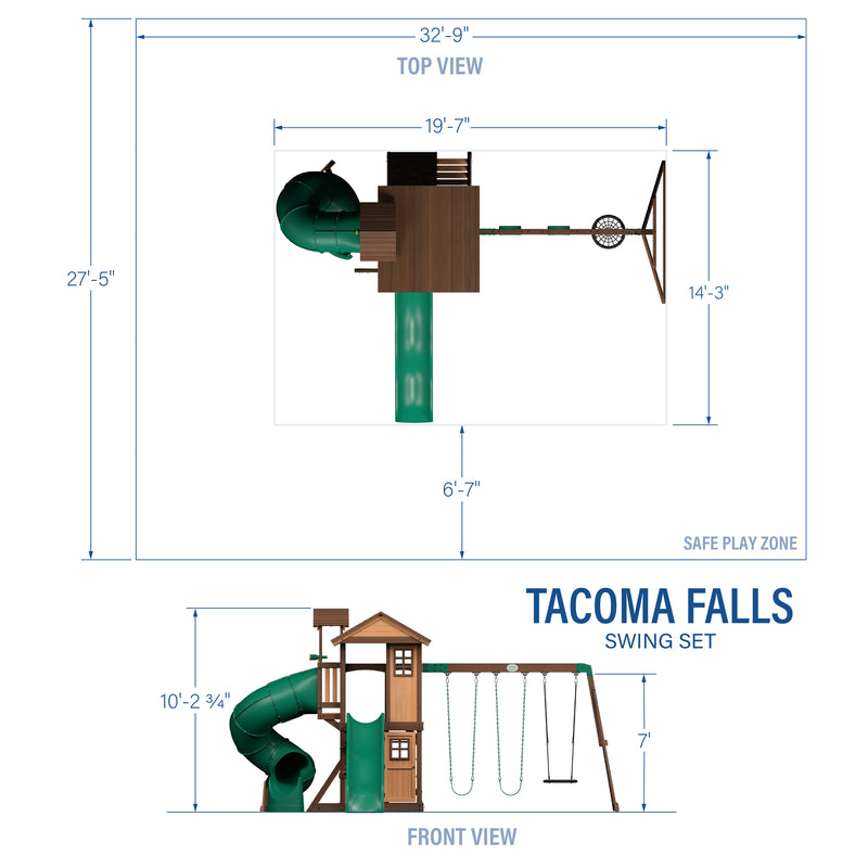 Tacoma Falls Swing Set specifications