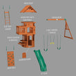 
                            
                              Load image into Gallery viewer, Woodland Swing Set Green Slide Exploded View
                            
                          